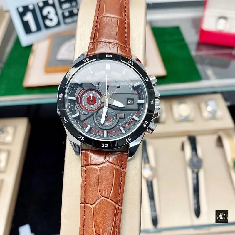 2022 novo seis pontos luxo mens relógios quartzo relógio de alta qualidade todos os trabalhos de discagem japão top marca militar cronógrafo relógio cinto de couro homens moda presente