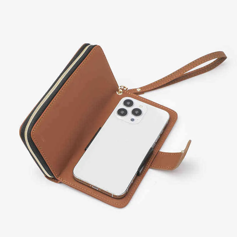 Uzun cüzdan moda cep telefonu çantası Korean sürümü cüzdan büyük kapasite kartı klip çok işlevli değişim çanta cüzdanı 220625