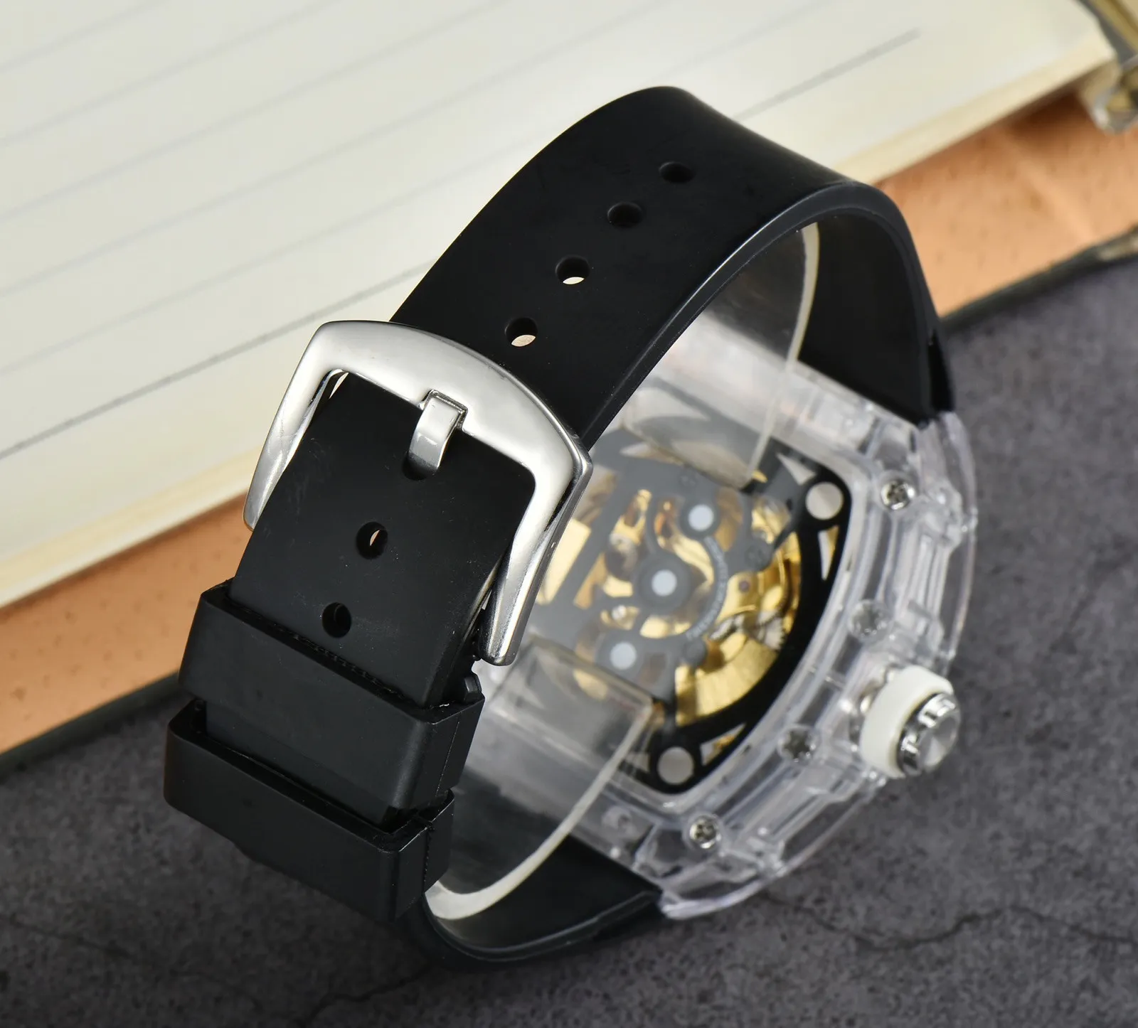 Nowy zegarek AAA W pełni automatyczny mechaniczny mechaniczny 8009 Marka na rękę Guma Business Sports Sports Sports Watch importowany 241C