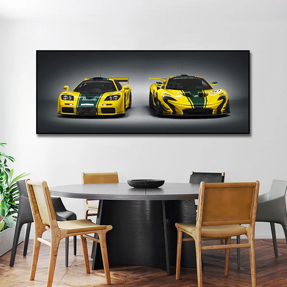 McLaren Supercar voiture de course affiche peinture toile impression nordique décor à la maison mur Art photo pour salon sans cadre 3400880