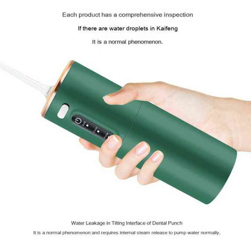 Oral Irrigator USB Rechargeable Water Flosser Dental Jet Tank proof Teeth Cleaner Whitening 220510