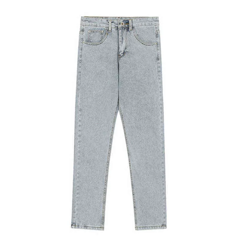 2021 New Arrival Fluorescent Letter Print Cotton Men Hip Hop Jeans Trousers Korean Casual Straight Vintage Denim Pants Pantn T220803