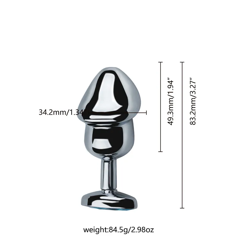 3 stycken/uppsättning av rostfritt stål anala pluggkristallsmycken runda stimulerande sexig leksaksdildo