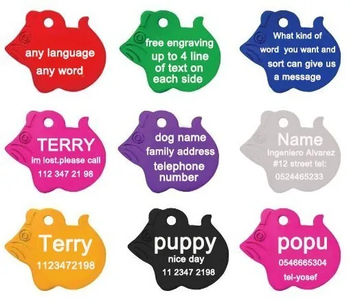 1 pz Pet dog ID tag collare Incisione personalizzata gratuita targhette identificative animali domestici Identificazione del cane in alluminio nome personalizzato indirizzo telefono 220610