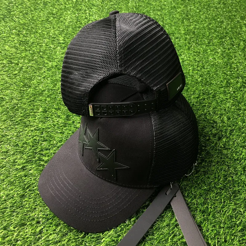 Summer Mesh Ball Caps Stars Applique Designer Hats for Men and Women Sun Protection