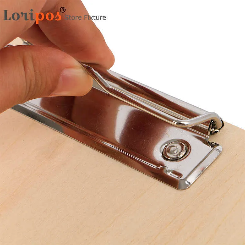 A4 Wooden Paper Clip Plate Stand Restaurant Menu Display Table Desk Top Sign Price List Paper Sheet Poster Snap Photo Clip