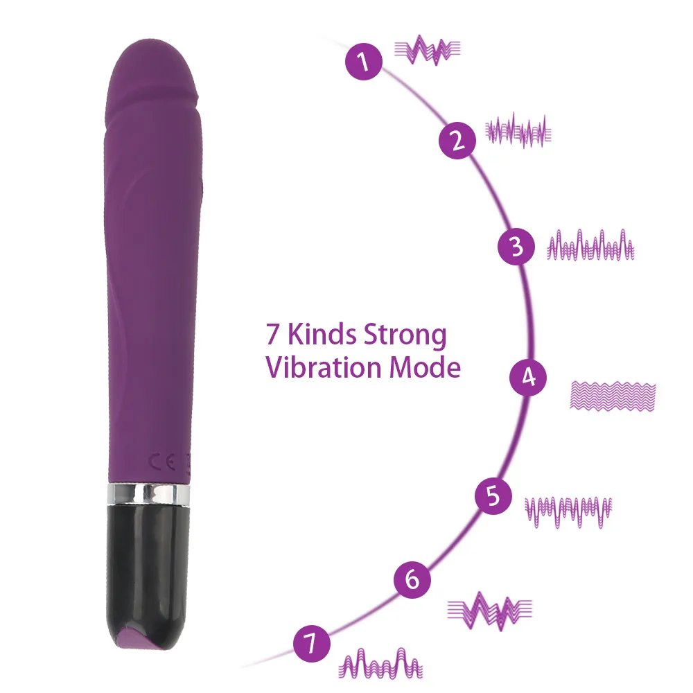 Vagina klitor massager 7 hastigheter sexiga leksaker för kvinnor dildo drivs av batteri g spot vibrator klitoris stimulator vuxen