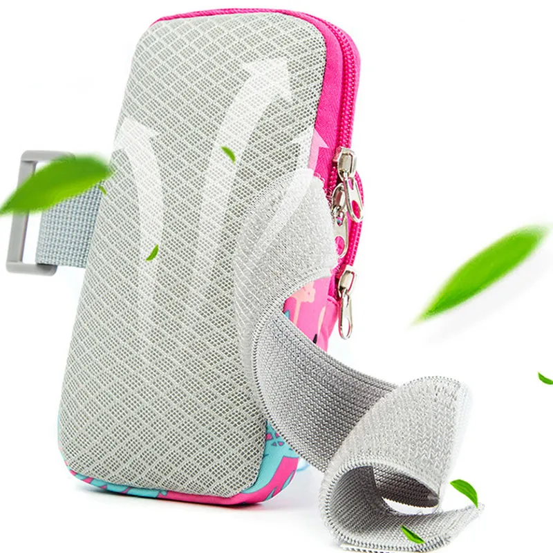 Mobiele telefoon arm tas flamingo bloem print outdoor sport running armband tas hand houder case gym pouch voor iphone 12 11 pro max