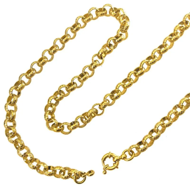 Chaînes Or Vide Électronique Placage Belcher Boulon Anneau Lien Hommes Femmes Solide Chaîne Collier Bijoux N220Chains271N