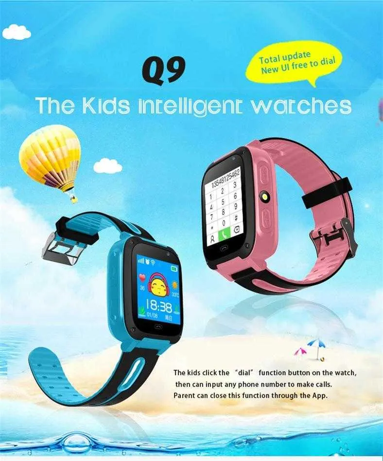 Relógio inteligente para crianças q9 crianças anti-smartwatch lbs rastreadores de smartwatch sos chamam suporte Android iOS