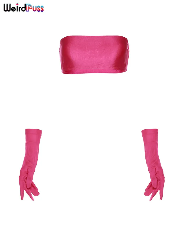 Dziwne puss neon gorset top rękawiczki y2k kobiety solidne bez rękawów elastyczne chude seksowne ramisole festiwal imprezy o północy kamizelka 220511