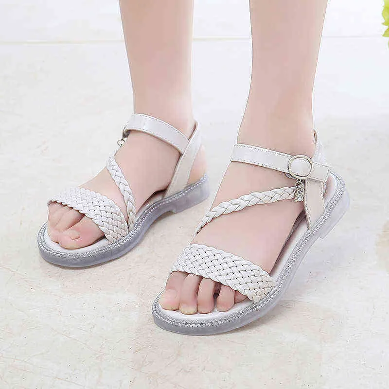 Children Summer Beach Sandals 2021 Sport Girl Sandals Kids Princess Shoe Fashion Weave Sandals 3 4 5 6 7 8 9 10 11 12 Year Old G220523