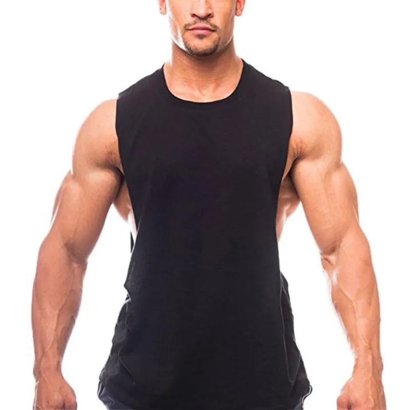 Customized picture summer men s cotton vest casual round neck sleeveless T shirt custom wide shoulder Vest 220621