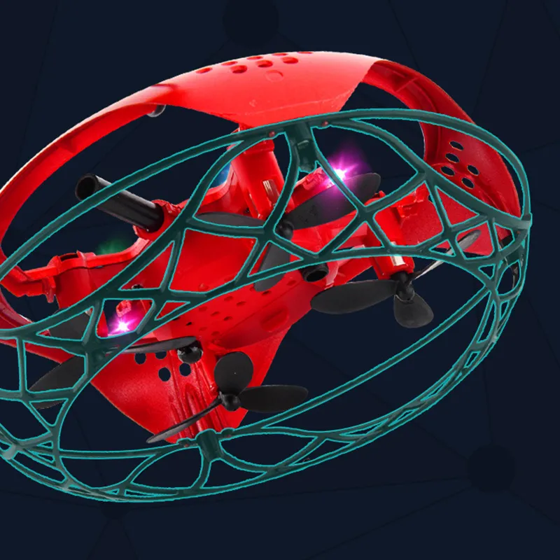 Mini latający helikopter UFO RC Drone Hand Wykrywanie samolotów z 6 świateł LED Elektroniczny Quadcopter Flayaball Zabawki dla dzieci 220321
