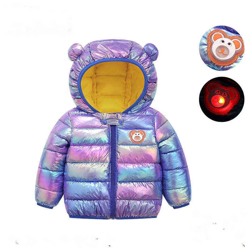 2021 New Boys And Girls 'Down Boys And Girls' Warm Jacket 0-6 Year Old Jacket Hooded Down Jacket Children Candy Color Warm Yes J220718