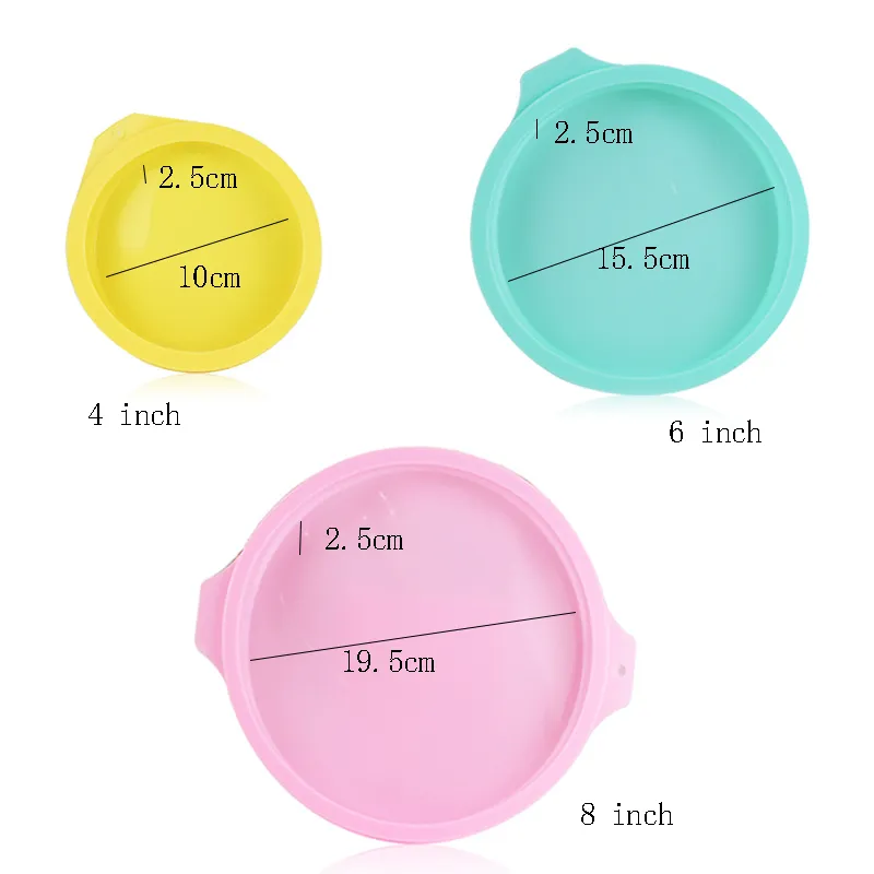set Silicone Layered Cake Mold Round Shape Bread Pan Toast Tray Mould Non stick Baking Tools 220601