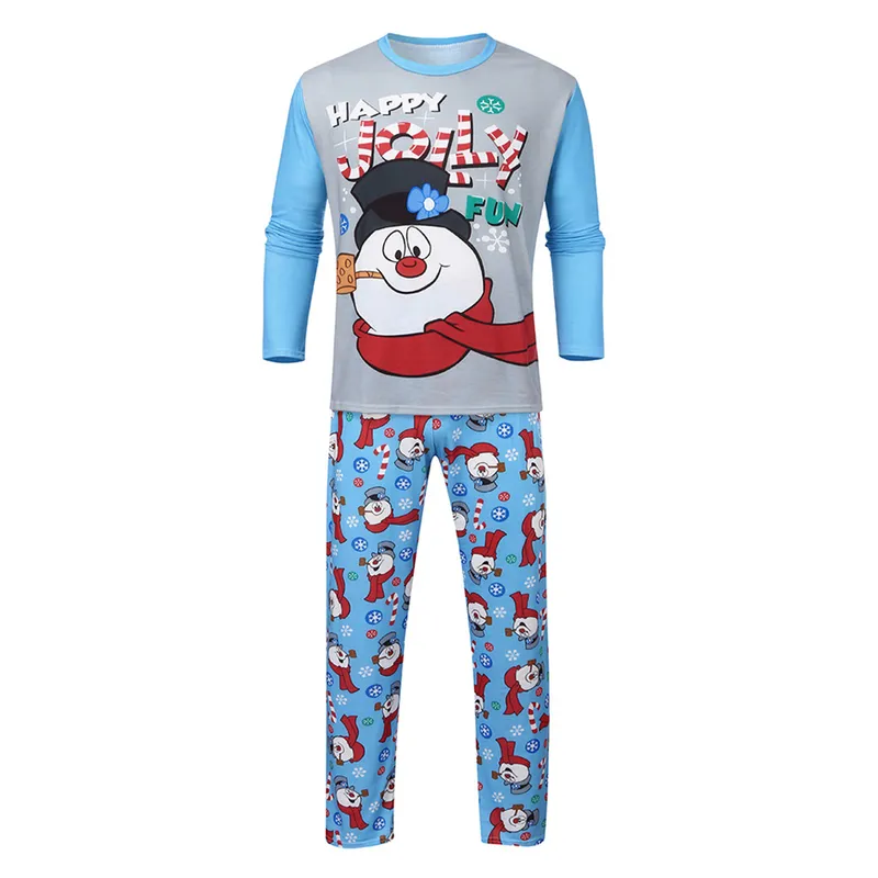 Familjsmatchande kläder Cotton Xmas Snowman Print Christmas Pyjamas PJS Set Daddy Mom Children Baby Dog All The Costume 220826