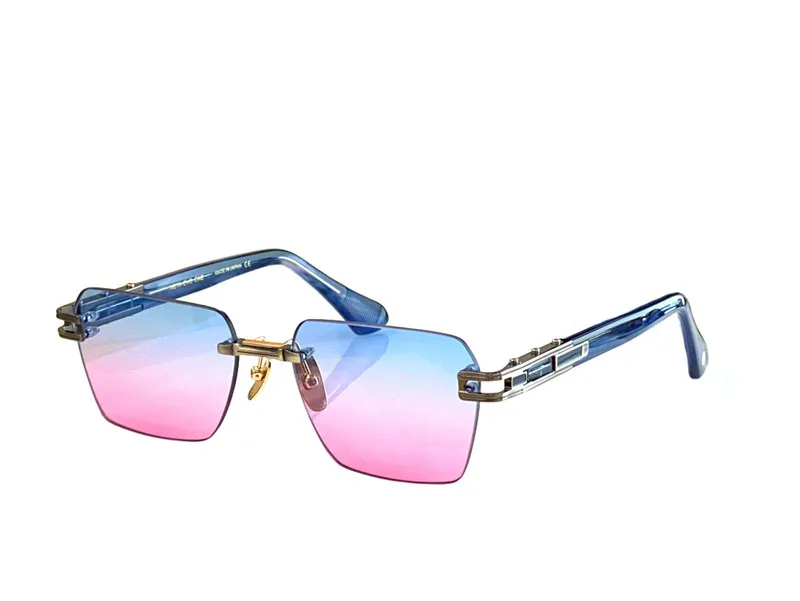 anteojos gafas de sol para hombre marca de diseñador gafas de sol Rimless Square 147 vintage retro UV 400 protección 18k oro hombre mujer moda