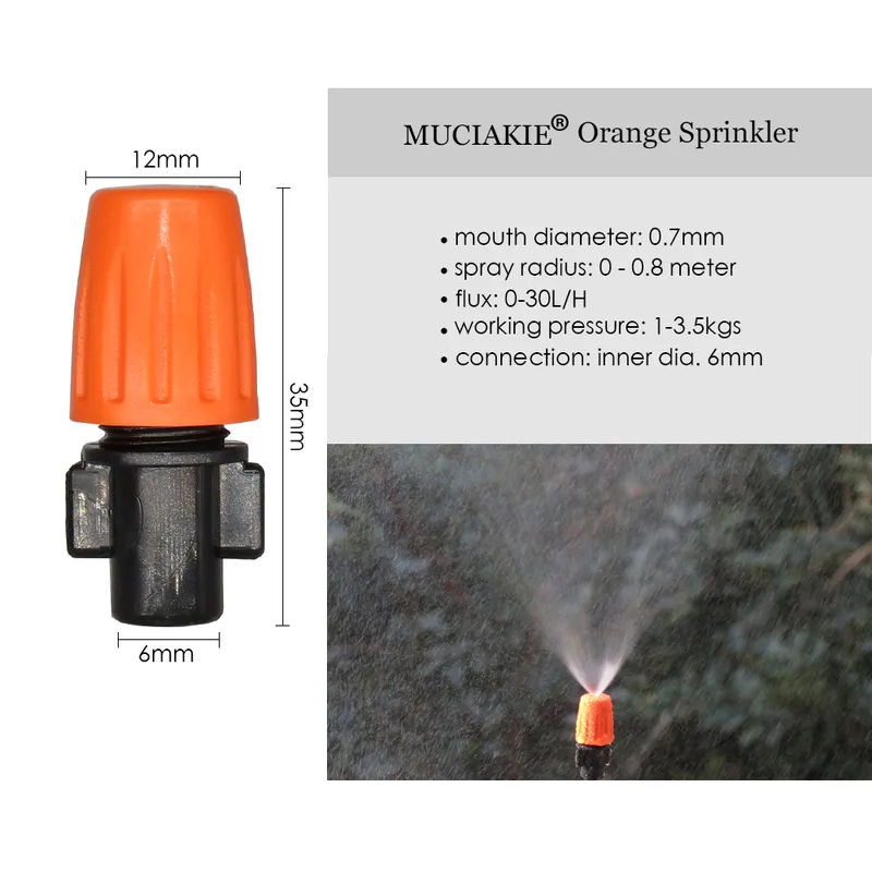 MUCIAKIE 25M Kit di microirrigazione da giardino Sistema di irrigazione con nebulizzazione a goccia Set di atomizzatore con gocciolatore regolabile automatico 220813