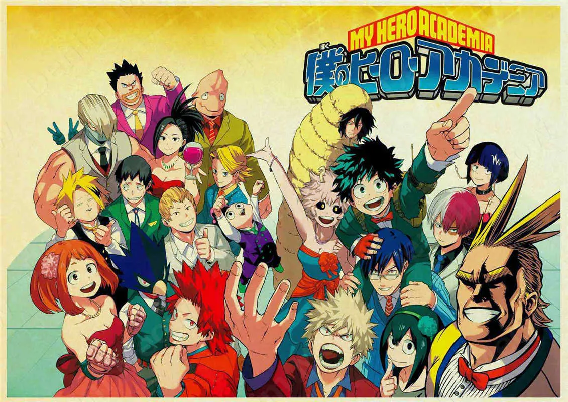 Janpnese – panneau métallique Vintage en étain, décor mural de café et de chambre à coucher, affiche de peinture en fer My Hero Academia pour décoration de maison, Plaqu8191349