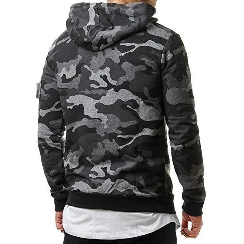 Tuta da uomo militare da 2 pezzi con cappuccio Set abbigliamento sportivo Camouflage Muscle Man Autunno Inverno Felpe e pantaloni tattici 4XL 220607