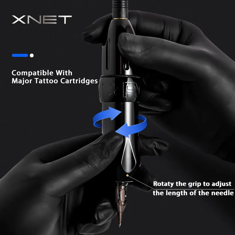 XNET Penna macchina rotativa tatuaggio trucco permanente Potente attrezzatura pistola a motore forniture di aghi cartucce 220623