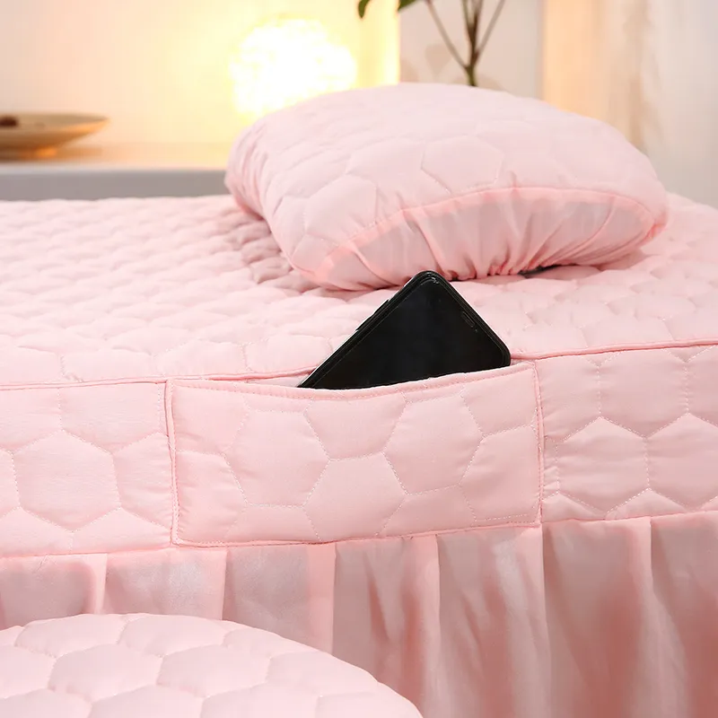 Högkvalitativa anpassade datorer Skönhetssalong sängkläder sätter massage spa Använd sängäcke täcke täcke säng kjol quilt blad #s 220622