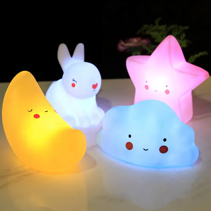 4 couleurs étoile LED créative chambre décoration bébé alimentation lampe chevet veilleuse enfants lumineux jouet 220727