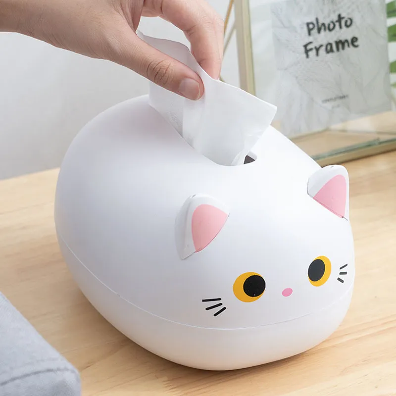 Multifunction Tissue Kitchen Napkin Storage Box Wc Container Desktop Toilet Paper Holder Cute Cat Style Decorate 220610355N8918119