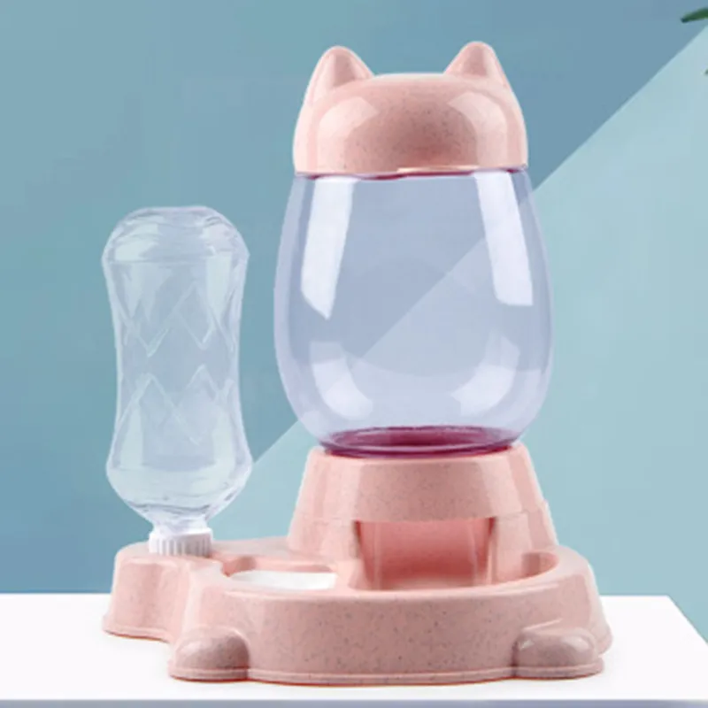 2 IN 1 528ML Cat Water Bottle 2.2L Food Feeder Dispenser Automatic Dog Cats Drinking Bottles Feeding Bowl Dispensers Pet Supplie 220323