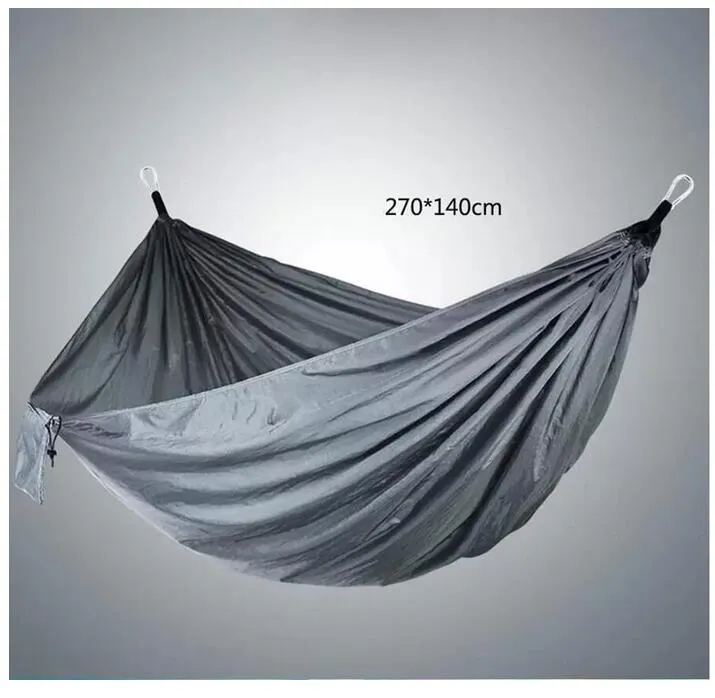 Outdoor Fallschirm Stoff Hängematte faltbare Feld Camping Swing Hanging Bett Nylon Hängematte mit Seilen Carabiner 12 Farbe Sea312m