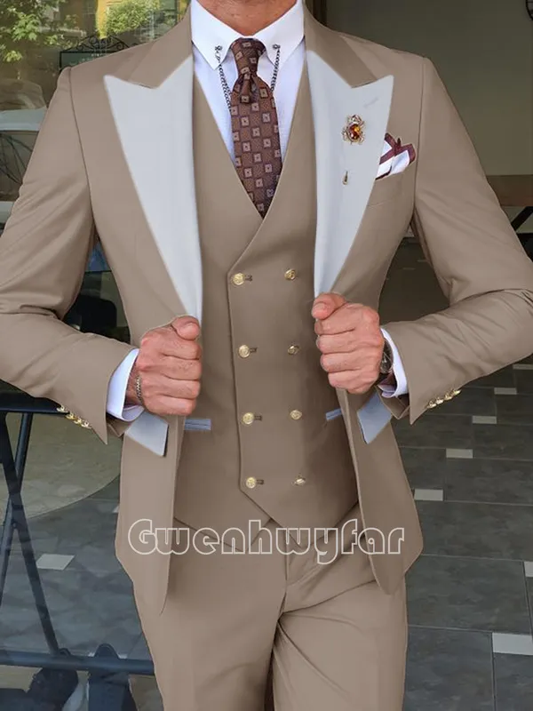 Costumes pour hommes Blazers Gwenhwyfar Custom Made Classic Peach Groom Tuxedo Groomsme 220823