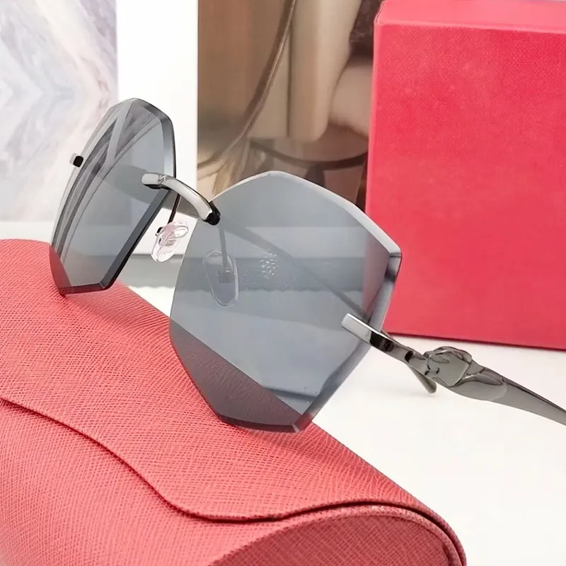 ヘキサゴンサングラスデザイナー特大のメンズ女性眼鏡フレームレス勾配レンズサングラスベンダー処方ゴールデンブラック245o
