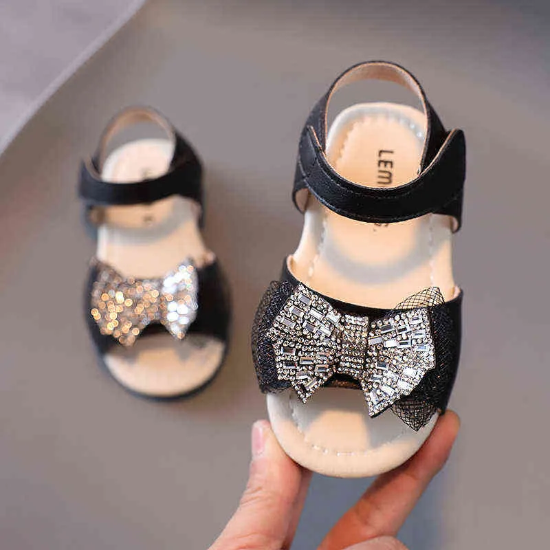 Mode 2022 été filles sandales enfant plage chaussures princesse tissage strass élégant bébé chaussures enfants sandales 1 2 3 4 5 6 ans G220523