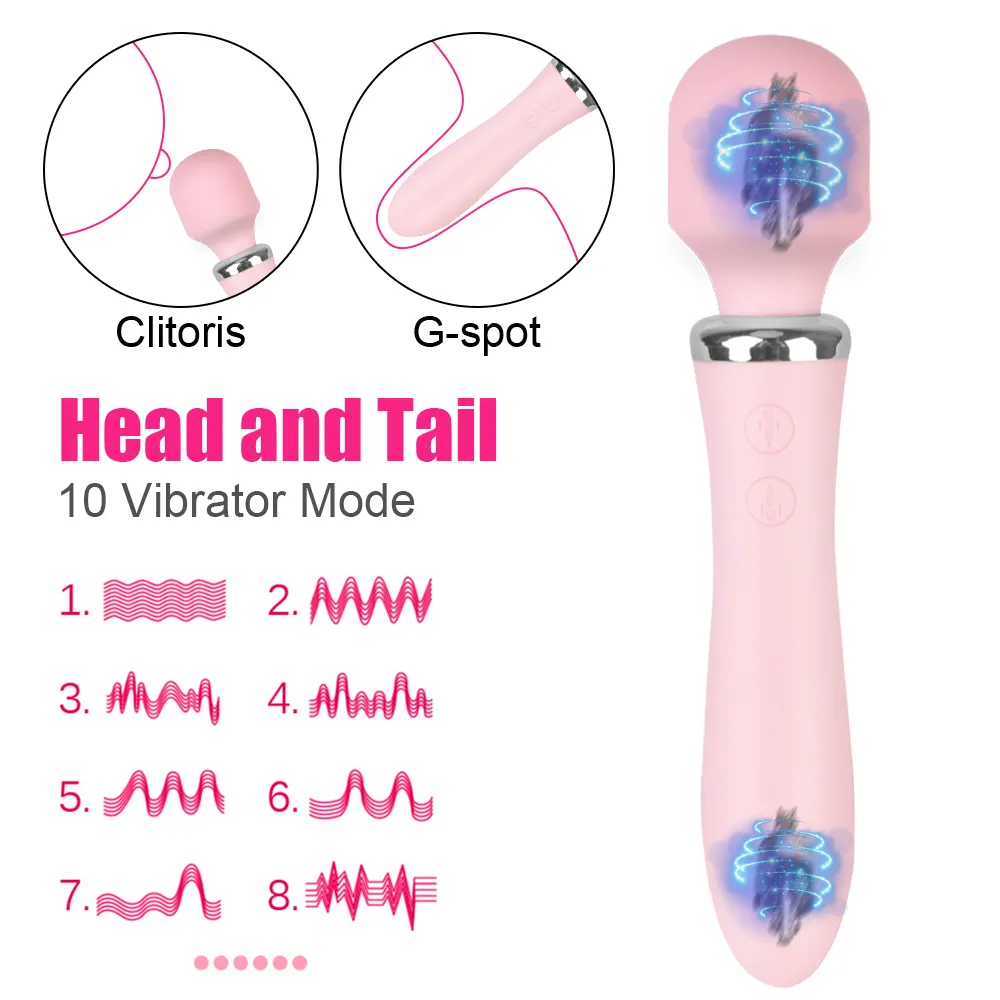 OLO Bacchetta magica AV vibratore massaggiatore vaginale stimolatore del clitoride giocattoli sexy le donne punto G vibrazione doppi motori vibratori del dildo