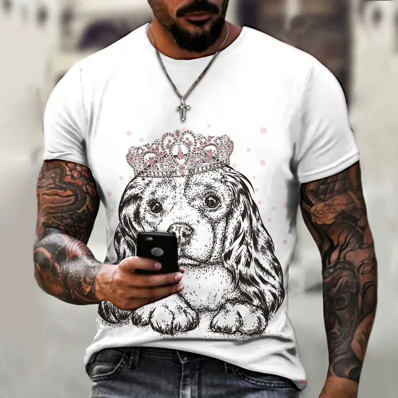 Zampa di cane Mamma Cartoon Pet Cute Mens TShirt Uomo Abbigliamento Estate Primavera Abbigliamento uomo Tops Tees Stampa Maglietta maschile Tops Tees 6XL 220607