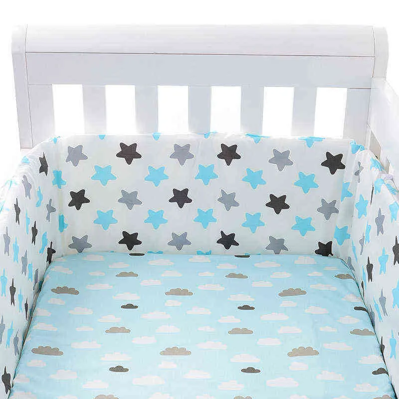 Baby Crib stötfångare set nyfödd polka dot bomull tryckta barnsängstångare i spädbarnsskydd för Baby Boy Girl Boy 200*30 cm G220421