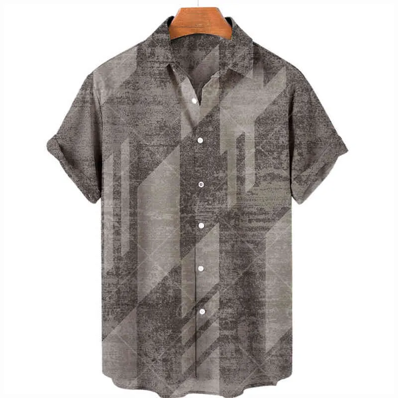 2022 صيف أزياء العطلات الرجال القصيرة القصيرة هاواي قميص طية طية طية غير رسمية قميص عرضية الرجال فضفاضة أعلى G22051111111