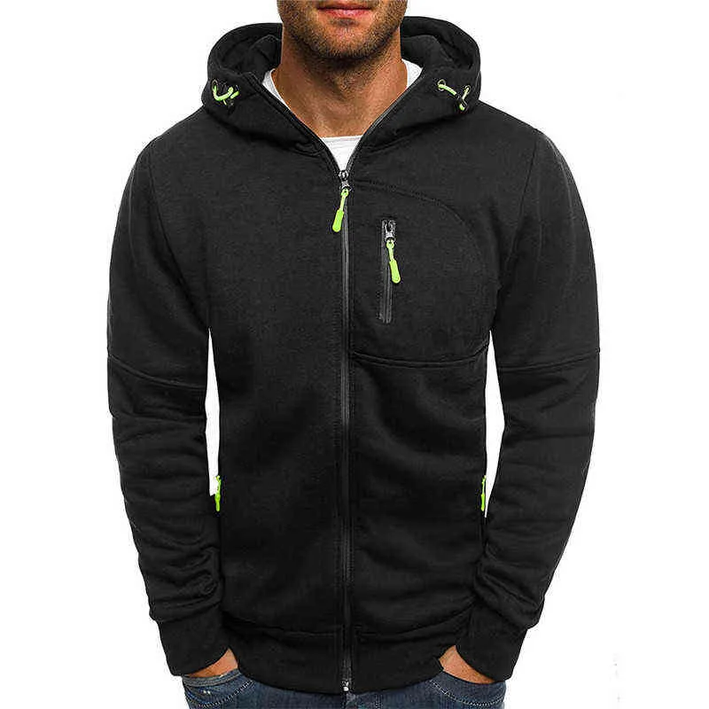 Hooded Jackets Casual Zipper Sweatshirts Men Women Zip Up Hoodie Warm Fleece Black Grey Tracksuit Cord Pocket Colthing Cheap L220725