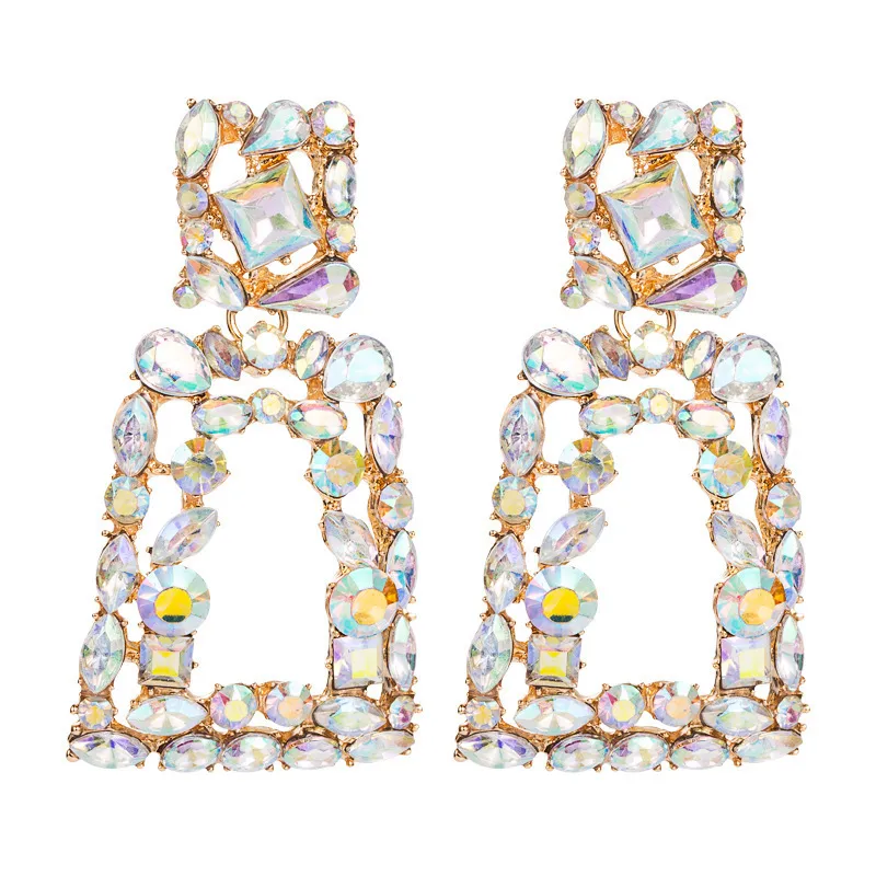 الأزياء مبالغ فيها مزاجه شبه منحدرية الراتنج أقراط الماس السيدات حلم أقراط الماس الكامل CX220402