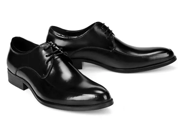 Chaussures d'hiver à bout pointu pour hommes, chaussures de mariage de haute qualité à lacets en cuir véritable, chaussures habillées formelles, grande taille 46