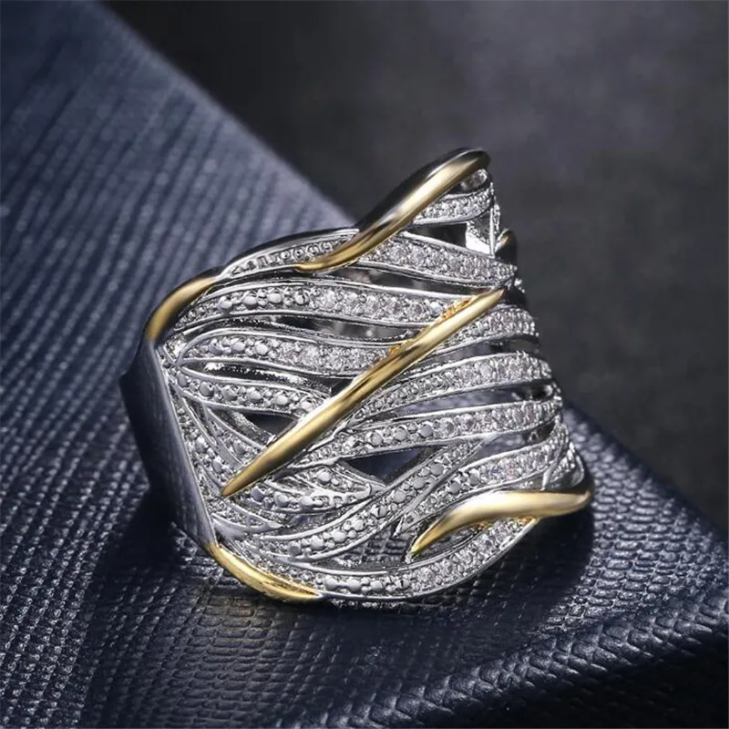 2022 Choucong Brand Wedding Rings Vintage Jewelry 925 Sterling Silver Fill Gold Pave White Sapphire CZ Diamond Gemstones Party Wom262t