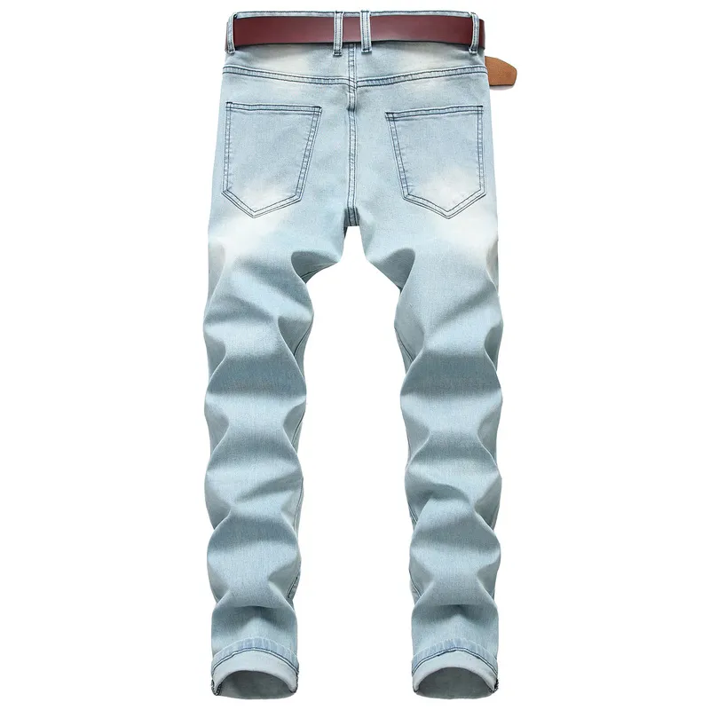 Männer Denim Hosen Jeans Retro Regular Fit Klassisch Einfache Hellblau Casual Plus Größe Hohe Qualität Marke Männliche Hosen 220328