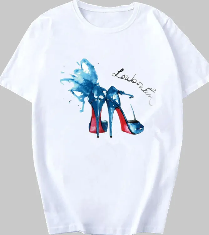 Женщины летом с коротким рукавом цветочные ботинки мода леди футболки топ футболки женские графические женские футболка Tee 220402