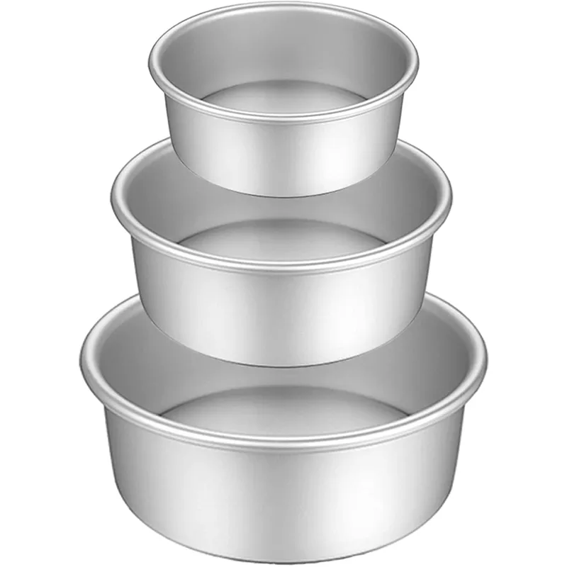 Zestaw miski do ciasta okrągła forma aluminiowa 3 szt. Bakewares z wyjmowaną bazą do pieczenia urodziny świąteczna puszka 220601