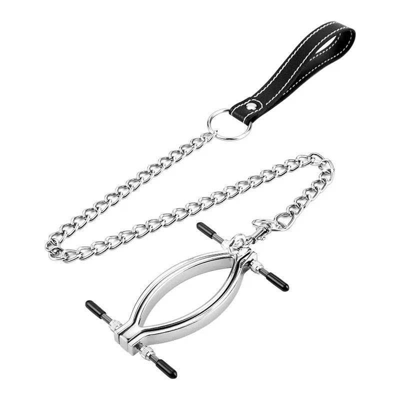 Metal Labia Clip Chain CLIT Stimulator Sexig Clamp Vagina Speculum Vibrator BDSM Bondage Exotic Torture Game Toys for Women