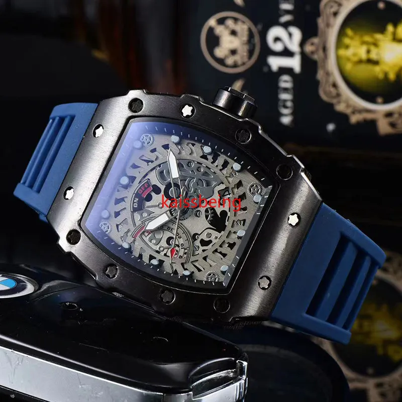 2022 Il nuovo orologio al quarzo a 3 pin con lunetta trasparente orologio automatico da uomo da polso di design da uomo impermeabile Reloj Hombre162U