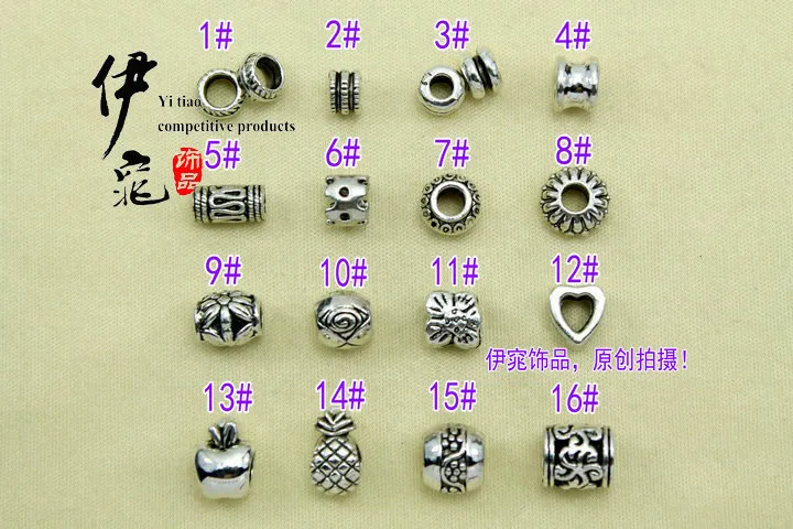 DIY Ornament Accessories Metal Bead Tibetan Silver Vintage Alloy Large Hole Spacer Transfer Pärlor Lädersladdarmband Halsband