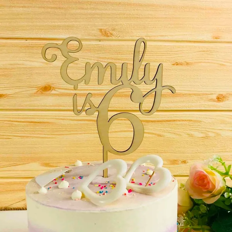 Custom Name Number Happy Birthday Cake Topper Personalized Gifts Children