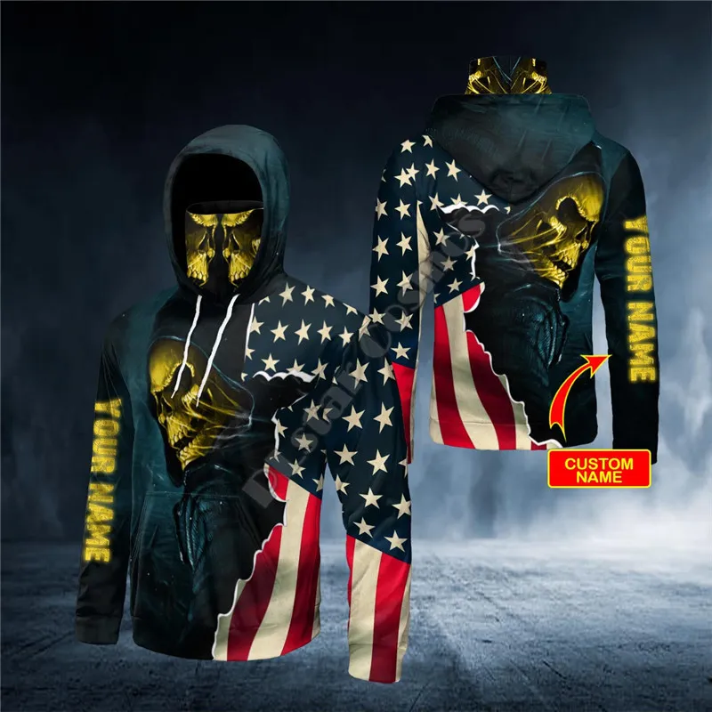 Gold plstar Cosmos Vampires Kafatası Özel Siz 3D Baskı Bandana Hoodie Boy Boyu Kadınlar Erkekler İçin Kadınlar Günlük Yokluk Maskesi Sıcak 220714